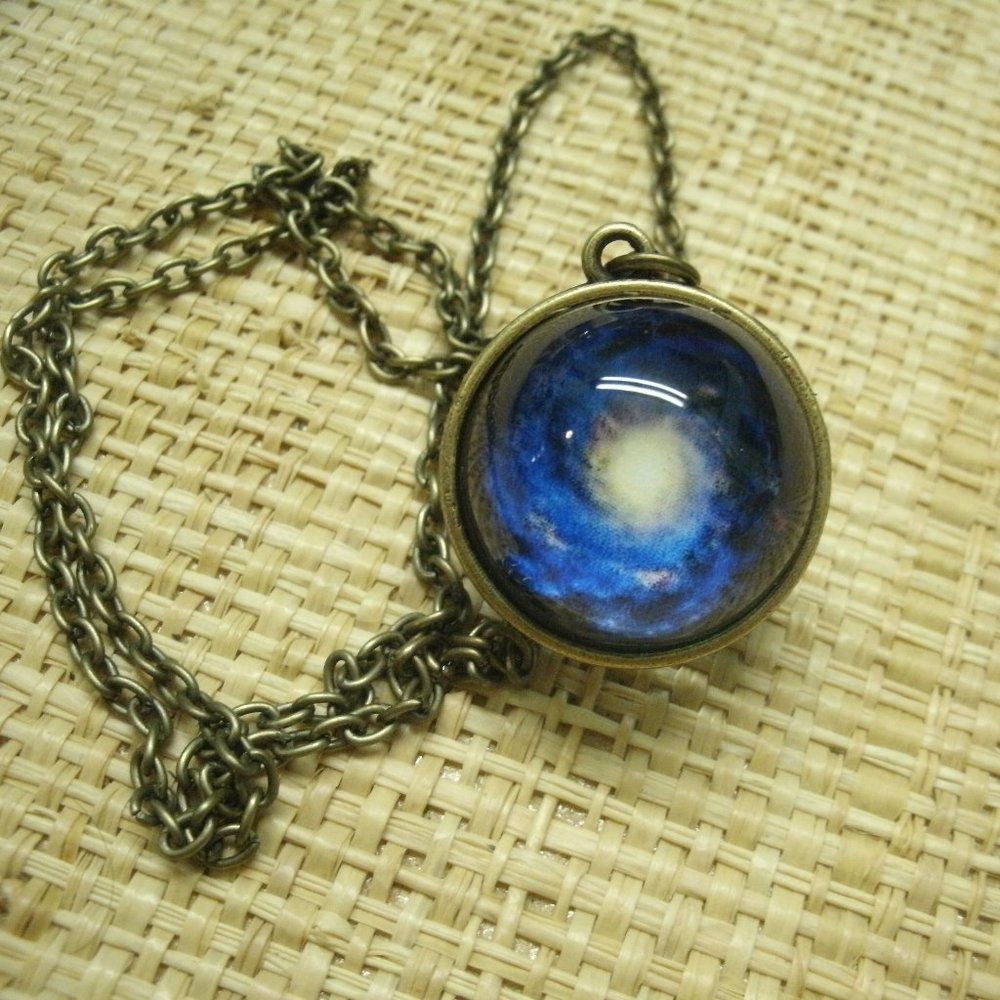 Glass Sphere with Galaxy Pendant Necklace - Picture 3 of 16